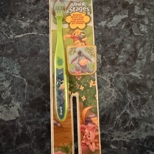 Vintage Oral-B Stages Kids Toothbrush - Green Winnie the Pooh Design